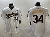 Mens Los Angeles Dodgers #34 Toro Valenzuela White Gold 2024 World Series With Fernando Memorial Patch Limited Stitched Jersey,baseball caps,new era cap wholesale,wholesale hats